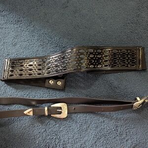 Black Leather Women's Belt